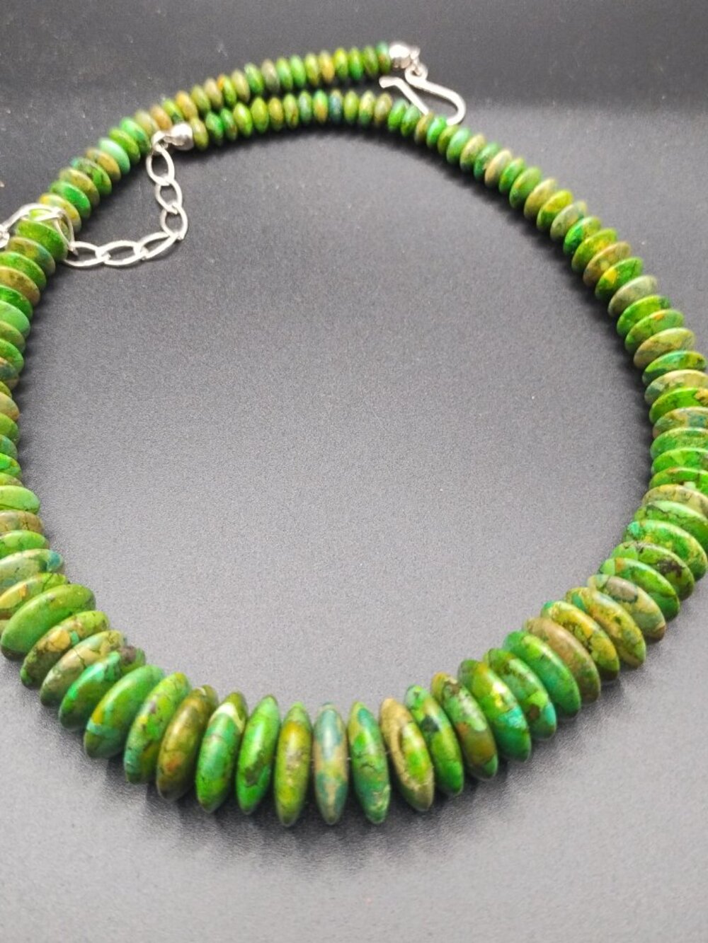 Jay King DTR Mojave green turquoise disc necklace 925 Sterling Silver - Picture 3 of 8